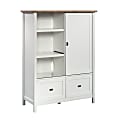 Sauder® Cottage Road Computer Armoire Storage Cabinet With File Drawers, 56"H x 42-1/8"W x 18-5/8"D, White/Lintel Oak 1 thumbnail image