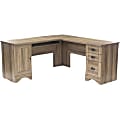 Sauder® Harbor View 66"W Corner Desk, Salt Oak 1 thumbnail image