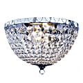 Elegant Designs 2-Light Flush-Mounted Ceiling Light, 13"W, Victoria Crystal Rain Drop, Chrome