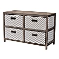 Baxton Studio Jorah 29"W 4-Basket Storage Unit, Gray/White/Graywashed 1 thumbnail image