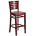 Flash Furniture Wooden Restaurant Barstool With Slat Back, Mahogany 1 thumbnail image