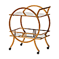 Baxton Studio Arsene 2-Tier Mobile Bar Cart, 33-1/2" x 26", Antique Gold 1 thumbnail image