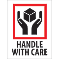 Tape Logic® Preprinted International Safe-Handling Labels, IPM302, "Handle With Care," 3" x 4", Red, Pack Of 500
