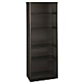 Bush Business Furniture Office Advantage 5 Shelf Bookcase, 26"W, Sienna Walnut/Bronze, Premium Installation