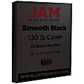 JAM Paper® Card Stock, Black, Letter (8.5" x 11"), 130 Lb, Pack Of 25 1 thumbnail image
