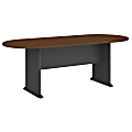 Bush Business Furniture 82"W x 35"D Racetrack Oval Conference Table, Sienna Walnut/Graphite Gray, Premium Installation
