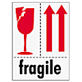 Tape Logic® Preprinted International Safe-Handling Labels, IPM319, "Fragile/This End Up," 3" x 4", Red, Pack Of 500