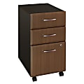Bush Business Furniture Office Advantage 20-1/6"D Vertical 3-Drawer Mobile File Cabinet, Sienna Walnut/Bronze, Premium Installation