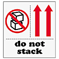 Tape Logic® Preprinted International Safe-Handling Labels, IPM324, "Do Not Stack," 4" x 4", Red, Pack Of 500
