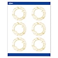 Avery® Printable Labels With Sure Feed® Technology, S00-EVZ, Round, 3", Matte White With Preprinted Gold Leaf Pattern, Pack Of 60 1 thumbnail image