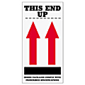 Tape Logic® Preprinted International Safe-Handling Labels, SCL904, "This End Up," 2 Red Arrows Over Black Bar, "Inside Packages Comply With Prescribed Specifications," 4" x 8", Red, Pack Of 500 1 thumbnail image