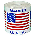 Tape Logic® Preprinted Shipping Labels, USA504, "Made In U.S.A.," 4" x 4", Red/White/Blue, Pack Of 500