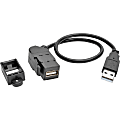 Eaton Tripp Lite Series USB 2.0 All-in-One Keystone/Panel Mount Extension Cable (M/F), Angled Connector, 1 ft. (0.31 m) - U024001KPABK 1 thumbnail image
