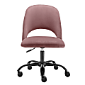 Eurostyle Alby Velvet Office Chair, Black/Rose