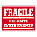 Tape Logic® Preprinted Shipping Labels, SCL504R, "Fragile Delicate Instruments," 3" x 4", Red/White, Pack Of 500 1 thumbnail image