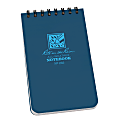 Rite in the Rain All-Weather Spiral Notebooks, Top, 3" x 5", 100 Pages (50 Sheets), Blue, Pack Of 12 Notebooks