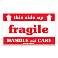 Tape Logic® Preprinted Shipping Labels, SCL521, "This Side Up Fragile Handle With Care," 3" x 5", Red/White, Pack Of 500