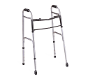 Medline Deluxe Adjustable Aluminum/Steel Folding Walker, 25" - 32"H, 300-Lb Capacity, With 3" Wheels 1 thumbnail image