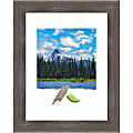 Amanti Art Rectangular Wood Picture Frame, 14” x 17” With Mat, Pinstripe Lead Gray 1 thumbnail image