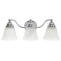 Lalia Home Essentix 3-Light Wall Mounted Curved Vanity Light Fixture, 7-1/2”W, Alabaster White/Chrome
