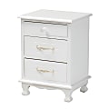 Baxton Studio Layton 3-Drawer Nightstand, 19-3/4"H x 14-1/4"W x 11-13/16"D, White 1 thumbnail image