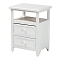 Baxton Studio Karsen 2-Drawer Nightstand, 21-5/16"H x 15-3/4"W x 11-13/16"D, White