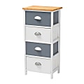 Baxton Studio Calandra 15"W 4-Drawer Storage Unit, Oak Brown/Multicolor 1 thumbnail image