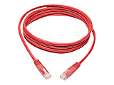 Tripp Lite Cat6 Cat5e Gigabit Molded Patch Cable RJ45 M/M 550MHz Red 7ft - 1 x RJ-45 Male Network - 1 x RJ-45 Male Network - Gold Plated Contact - Red