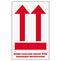 Tape Logic® Preprinted Shipping Labels, SCL835, "Inside Packages Comply With Prescribed Specifications" 2 Arrows Over Red Bar, 4" x 6", Red/White, Pack Of 500 1 thumbnail image