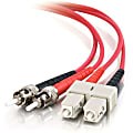 C2G-10m SC-ST 62.5/125 OM1 Duplex Multimode PVC Fiber Optic Cable - Red - Fiber Optic for Network Device - SC Male - ST Male - 62.5/125 - Duplex Multimode - OM1 - 10m - Red