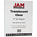 JAM Paper® Letter Card Stock, Clear Translucent Vellum, Letter (8.5" x 11"), 17 Lb, Pack Of 100