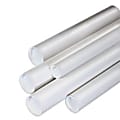 Office Depot® Brand White Mailing Tubes With Plastic Endcaps, 1 1/2" x 12", 80% Recycled, Pack Of 50