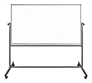 Luxor Ghost Grid Double-Sided Magnetic Mobile Dry-Erase Whiteboard, 40" x 72", Aluminum Frame With Silver Finish