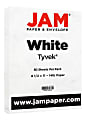 JAM Paper® Tyvek Letter Card Stock, White, Letter (8.5" x 11"), 14 Lb, Pack Of 50