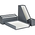 U Brands 4-Piece Desk Organization Kit, Dark Gray