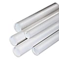 Partners Brand White Mailing Tubes With Plastic Endcaps, 1 1/2" x 24", 80% Recycled, Pack Of 50