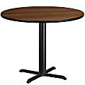Flash Furniture Round Hospitality Table With X-Style Base, 31-3/16"H x 42"W x 42"D, Walnut 1 thumbnail image