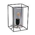 Lalia Home Metal Framed Table Lamp, 9"H, Smoky Shade/Black Base 1 thumbnail image