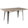 Lumisource Oregon Industrial Farmhouse Dining Table, Rectangular, Brown/Gray