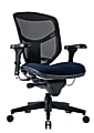 WorkPro® Quantum 9000 Series Ergonomic Mesh/Premium Fabric Mid-Back Chair, Black/Navy, BIFMA Compliant