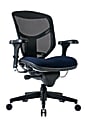 WorkPro® Quantum 9000 Series Ergonomic Mesh/Premium Fabric Mid-Back Chair, Black/Navy, BIFMA Compliant 1 thumbnail image