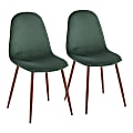 LumiSource Pebble Dining Chairs, Green/Walnut, Set Of 2 Chairs