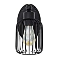 Lalia Home Ironhouse 1-Light Industrial Cage Wall Sconce, 5"W, Black