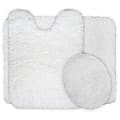 Lavish Home 3-Piece Super Plush Non-Slip Bath Mat Rug Set, White