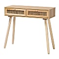 Baxton Studio Maclean 2-Drawer Console Table, 28-5/16”H x 33-1/4”W x 13”D, Natural Brown 1 thumbnail image