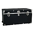 Seward Traveler Trunk With Wheels And Lock, 12 1/4" x 31" x 15 3/4", Black