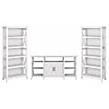 Bush® Furniture Key West Tall TV Stand With Set Of 2 Bookcases, Pure White Oak, Standard Delivery 1 thumbnail image