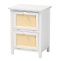 Baxton Studio Sariah 2-Door Nightstand, 21-5/16"H x 15-3/4"W x 11-13/16"D, White