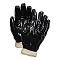 Memphis Glove Dipped PVC Gloves With Knit Wrist, One Size, Black, Pack Of 12 Pairs 1 thumbnail image