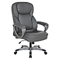 Office Star™ Executive Ergonomic Leather High Back Office Chair, Charcoal/Silver